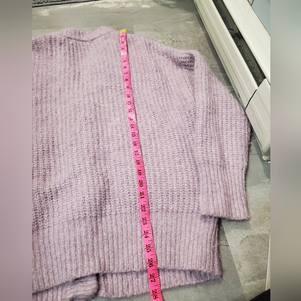 Zara Chunky Heathered Lavender Knit Sweater Cardigan. Oversized S. Alpaga. Wool. - Picture 6 of 6